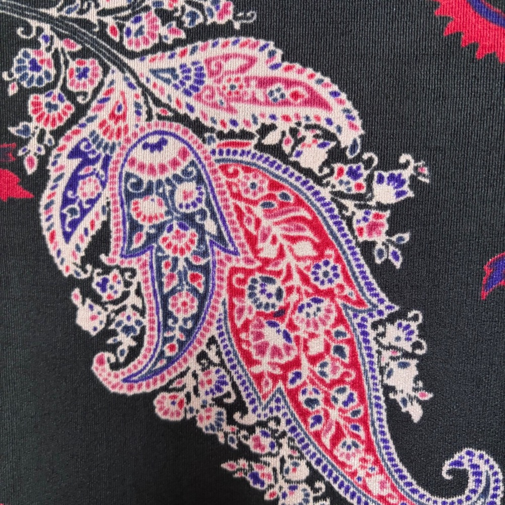 Chicos Travelers Paisley 3/4 Sleeve Scoop Neck Top Size 3 XL Travel Comfy Boho - Picture 7 of 10